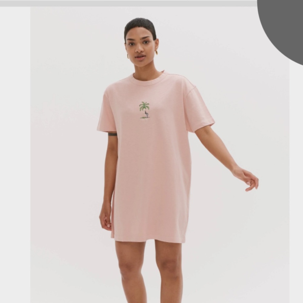 Desmond & Dempsey Lounge Tee L'Oiseau Royal Flame Pink Sleeping T-Shirt